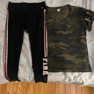 PINK Camo/Copper Sequin Set